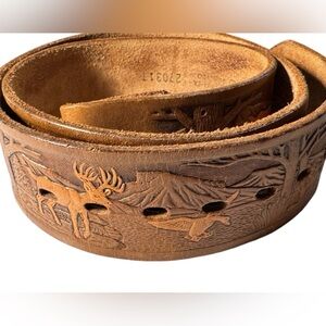 Brown Embossed Leather Belt